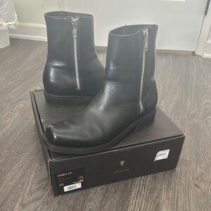 Frye Black Zipper Ankle Boots